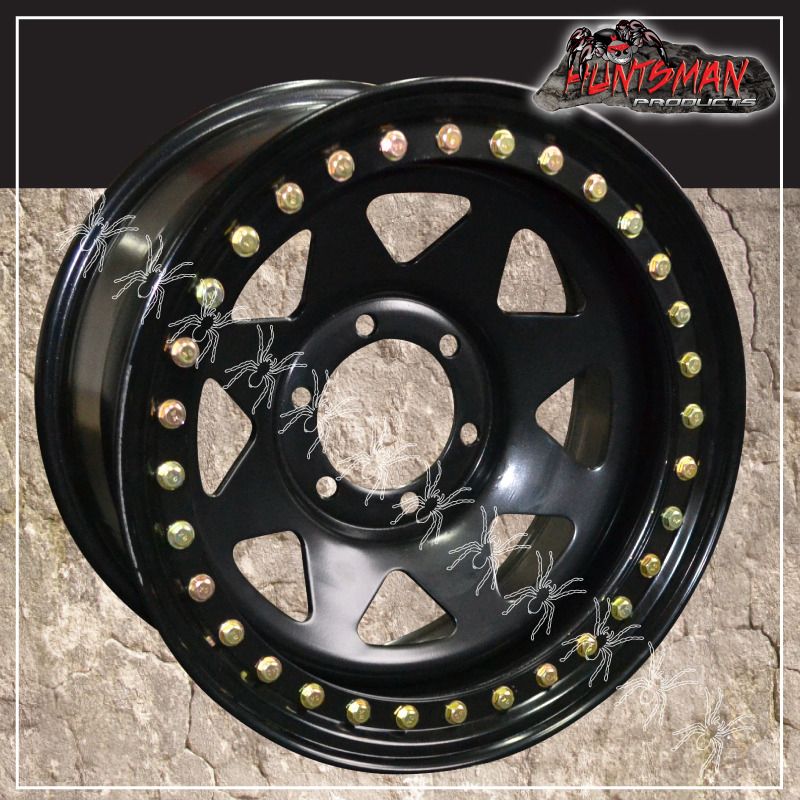 15X8 Beadlock 6 STUD BLACK STEEL WHEEL 23 OFFSET TOYOTA NISSAN